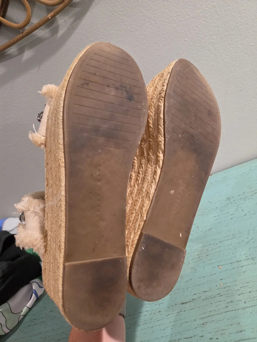 Zara Trafaluc Embellished Fringe Espadrille Platform Sandals EU 40/9-9.5